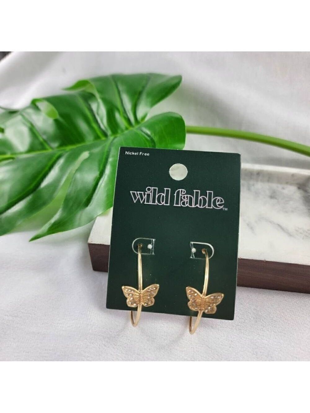 Wild Fable Butterfly Open Hoop Earrings